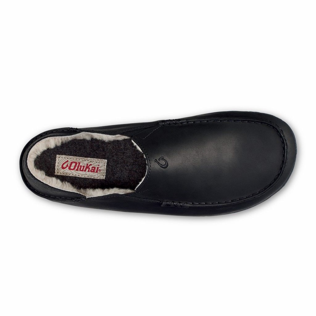 Zapatos Olukai Moloā Slipper - Pantuflas Hombre Negros 20358-724